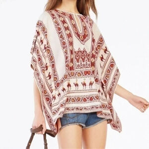 BCBGMAXAZRIA | Boho Aztec Poncho Shrug Kalanie Caravan Knit Size S Small - RARE